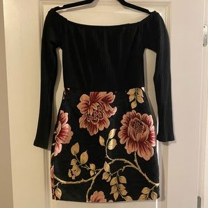 Floral and black dress